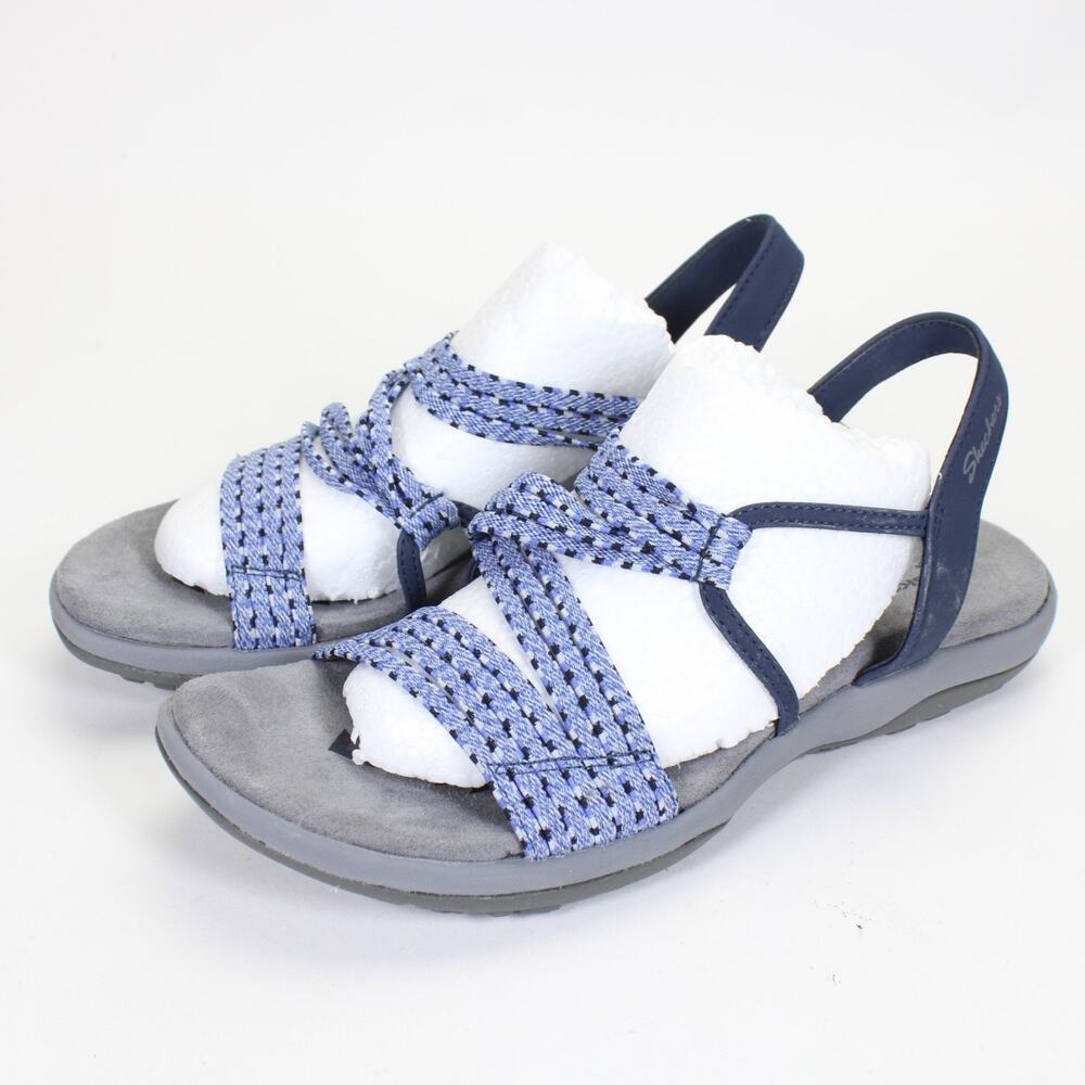 Skechers Womens Sandals Slingback Reggae Slim Creek Blue Gray Size 8